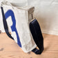 Stor bag/crossbody med blått 3-tall