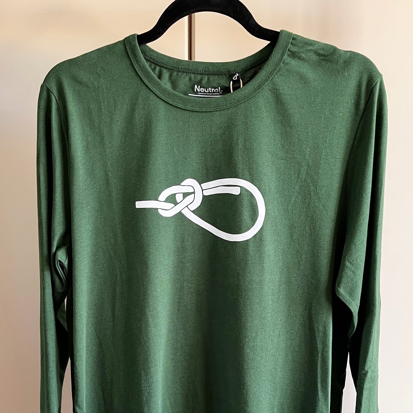 Langermet flaskegrønn, trøye med pålestikk, M