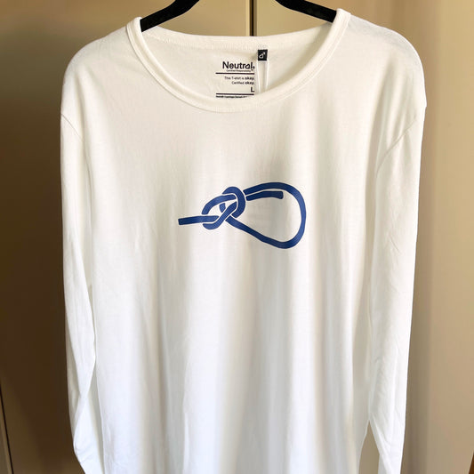 Langermet hvit, trøye med pålestikk