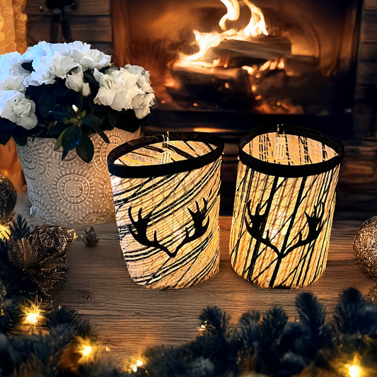 Lyslykter av laminatseil med gevir