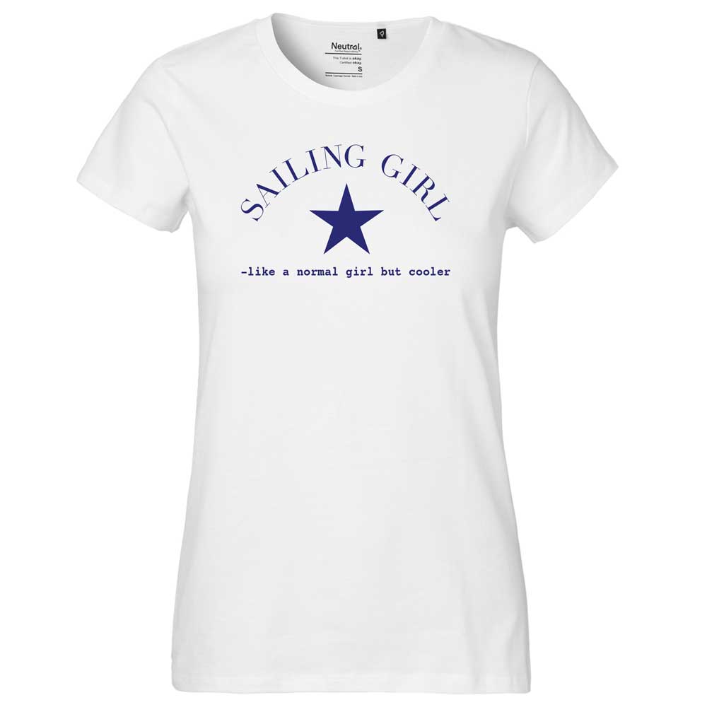 Sailing girl, hvit, T-skjorter med stjerne, damemodell
