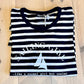 Stripet langermet t-skjorte, dame , sailing girl med seil, L