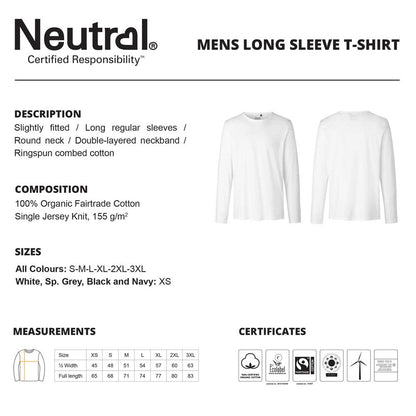 Langermet blå, t-skjorte med pålestikk L