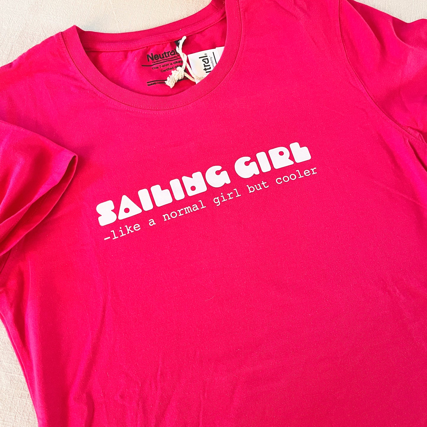 Sailing girl, rosa T-skjorte med print, damemodell, strl M