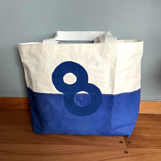 Stor bag med blått 8-tall