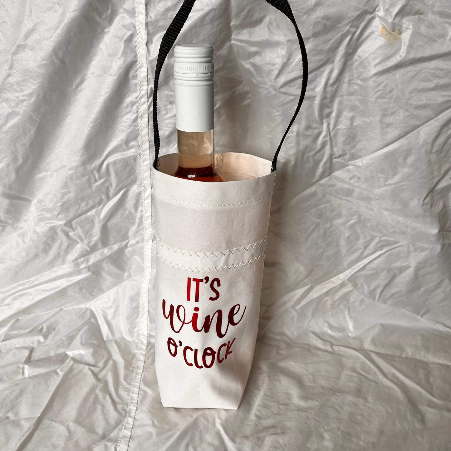 Flaske- /vinposer Wine o'clock, rød metalic/mørk blå