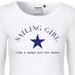 Langermet hvit t-skjorte, Sailing girl med stjerne, L